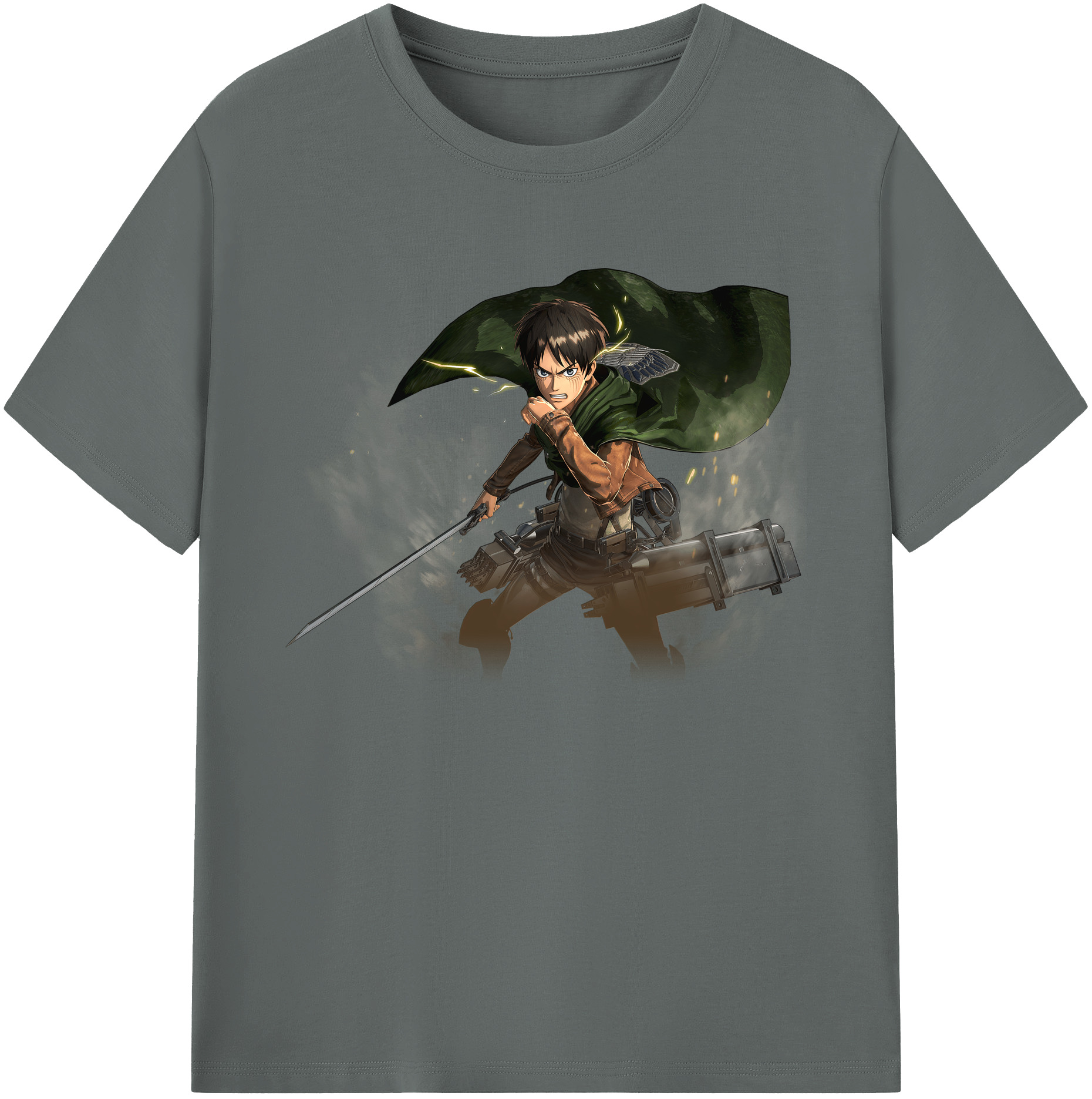 （画像用） 進撃の巨人 エレン･イェーガー Attack on Titan Eren Jäger 綿100％ メンズ半袖Tシャツ｜肌触りやわらか＆通気性